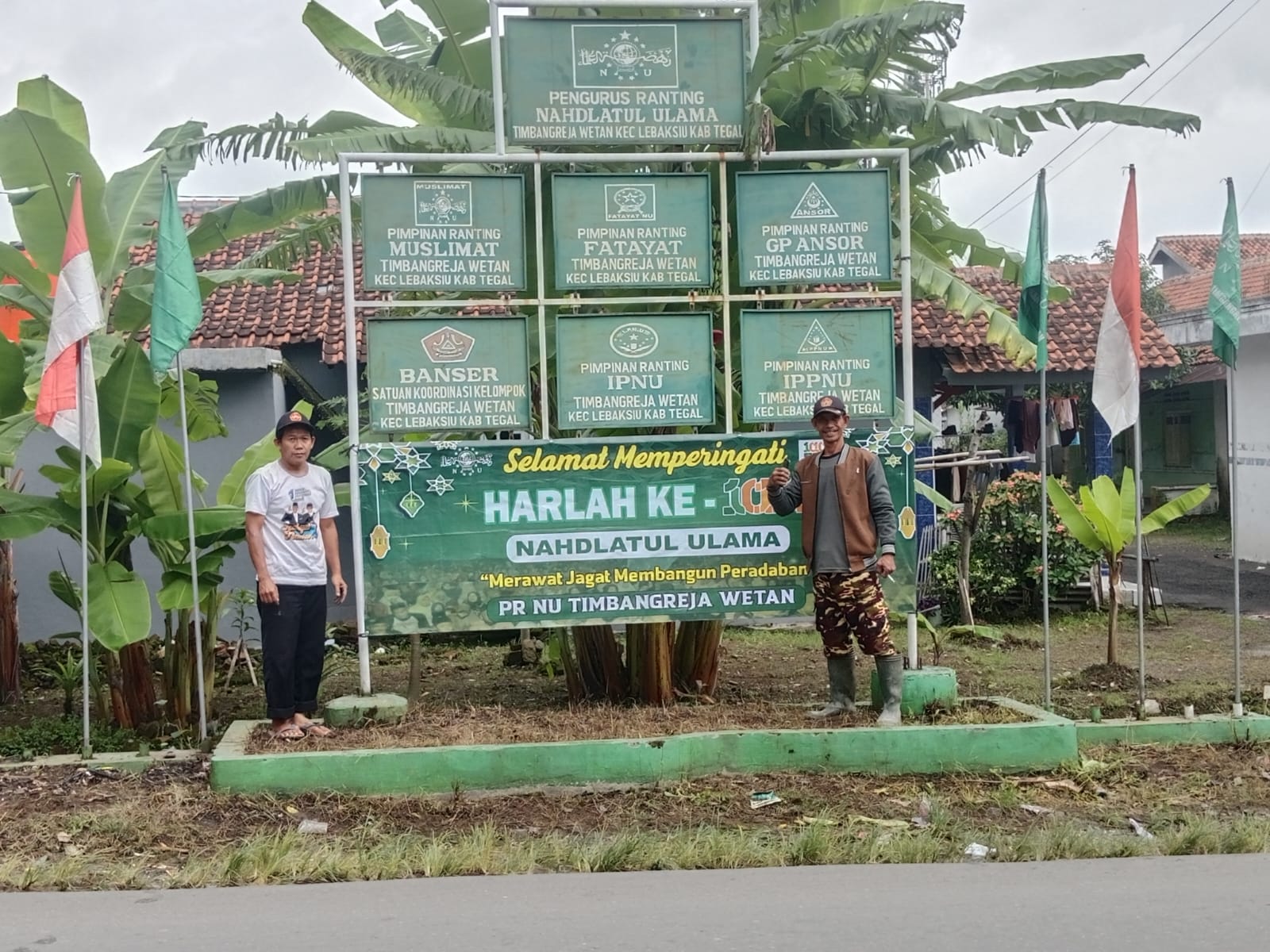 Gerakan Pemasangan Bendera NU Warnai Harlah 1 Abad NU di Wilayah MWC NU Lebaksiu