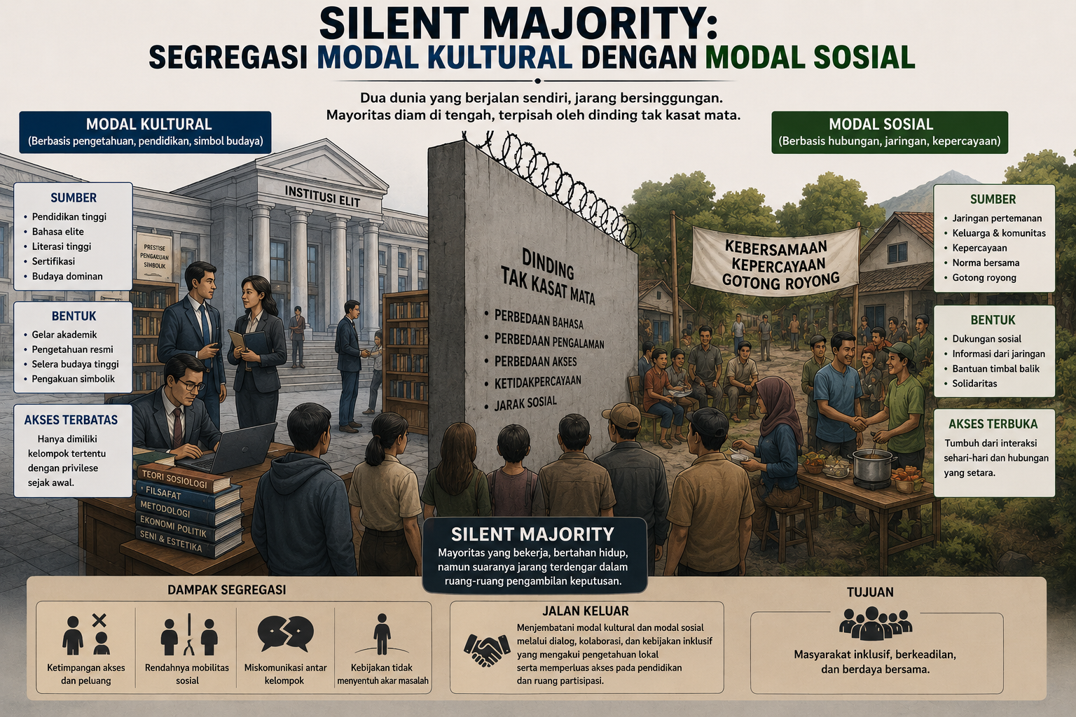 Silent Majority: Segregasi Modal Kultural dengan Modal Sosial