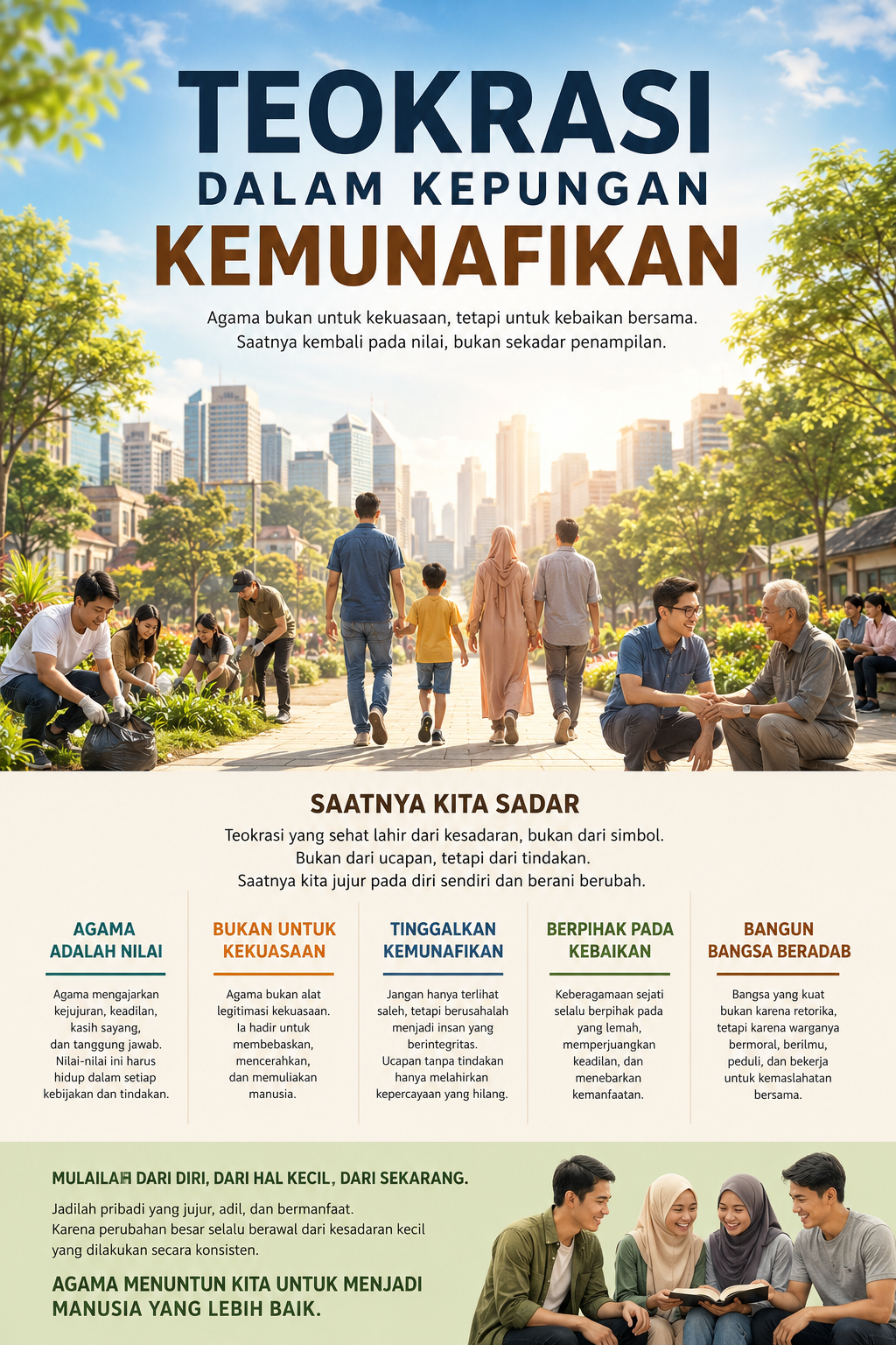 TEOKRASI DALAM KEPUNGAN KEMUNAFIKAN Ketika Agama Menjadi Simbol Kekuasaan dan Kehilangan Daya Transformasinya