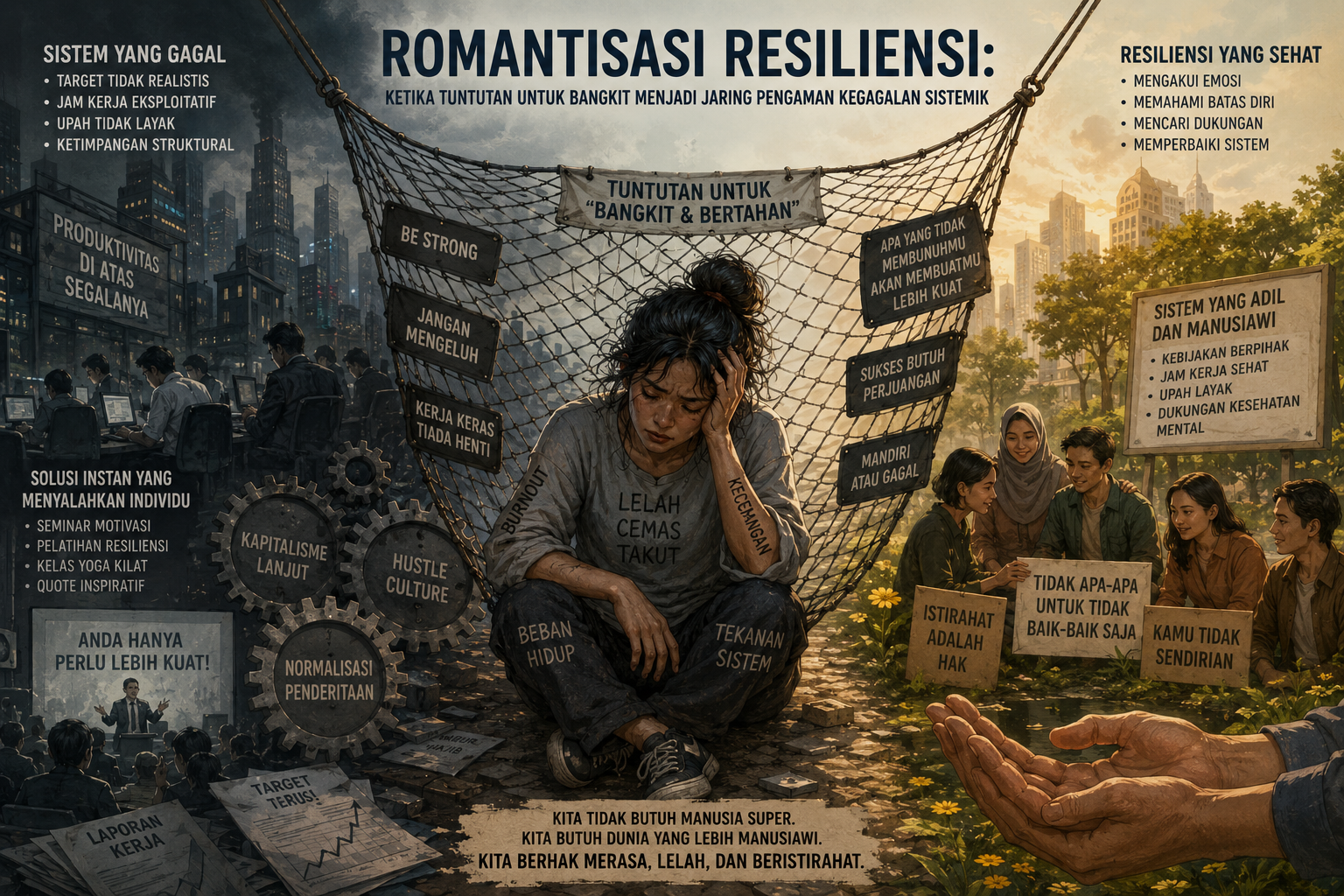 Romantisasi Resiliensi: Ketika Tuntutan untuk Bangkit Menjadi Jaring Pengaman Kegagalan Sistemik