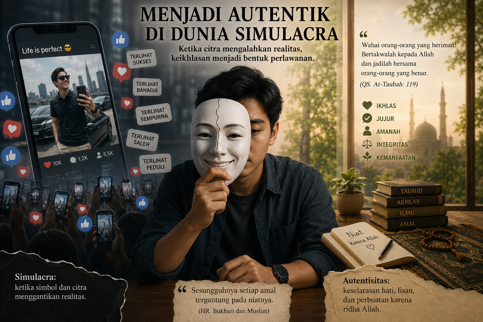 Menjadi Autentik di Dunia Simulacra Ketika Citra Mengalahkan Realitas dan Keikhlasan Menjadi Bentuk Perlawanan
