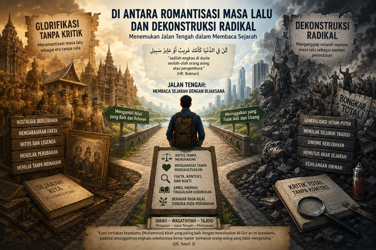 Di Antara Romantisasi Masa Lalu dan Dekonstruksi Radikal: Menemukan Jalan Tengah dalam Membaca Sejarah