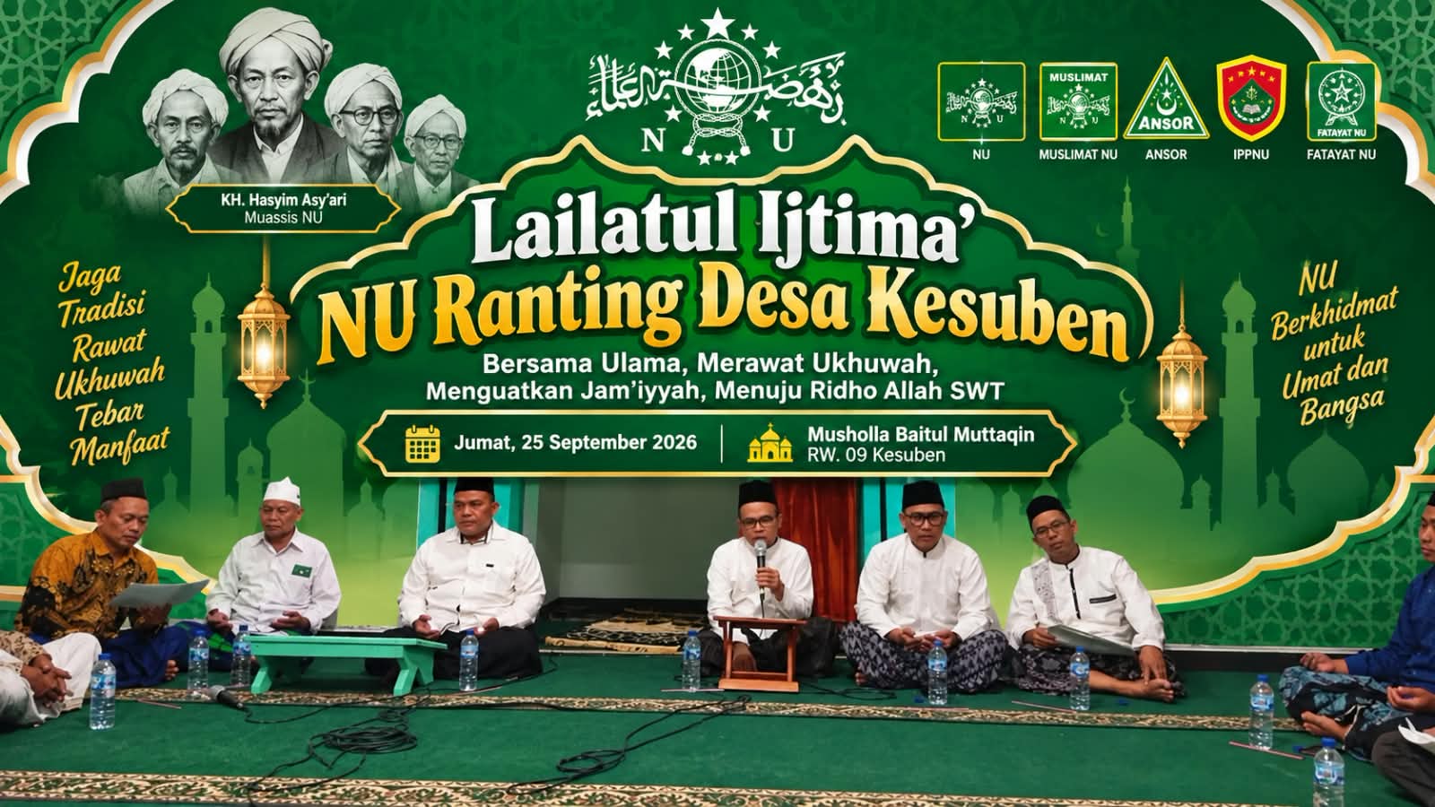 Lailatul Ijtima NU Ranting Kesuben, Menguatkan Aqidah Ahlussunnah wal Jamaah An-Nahdliyah