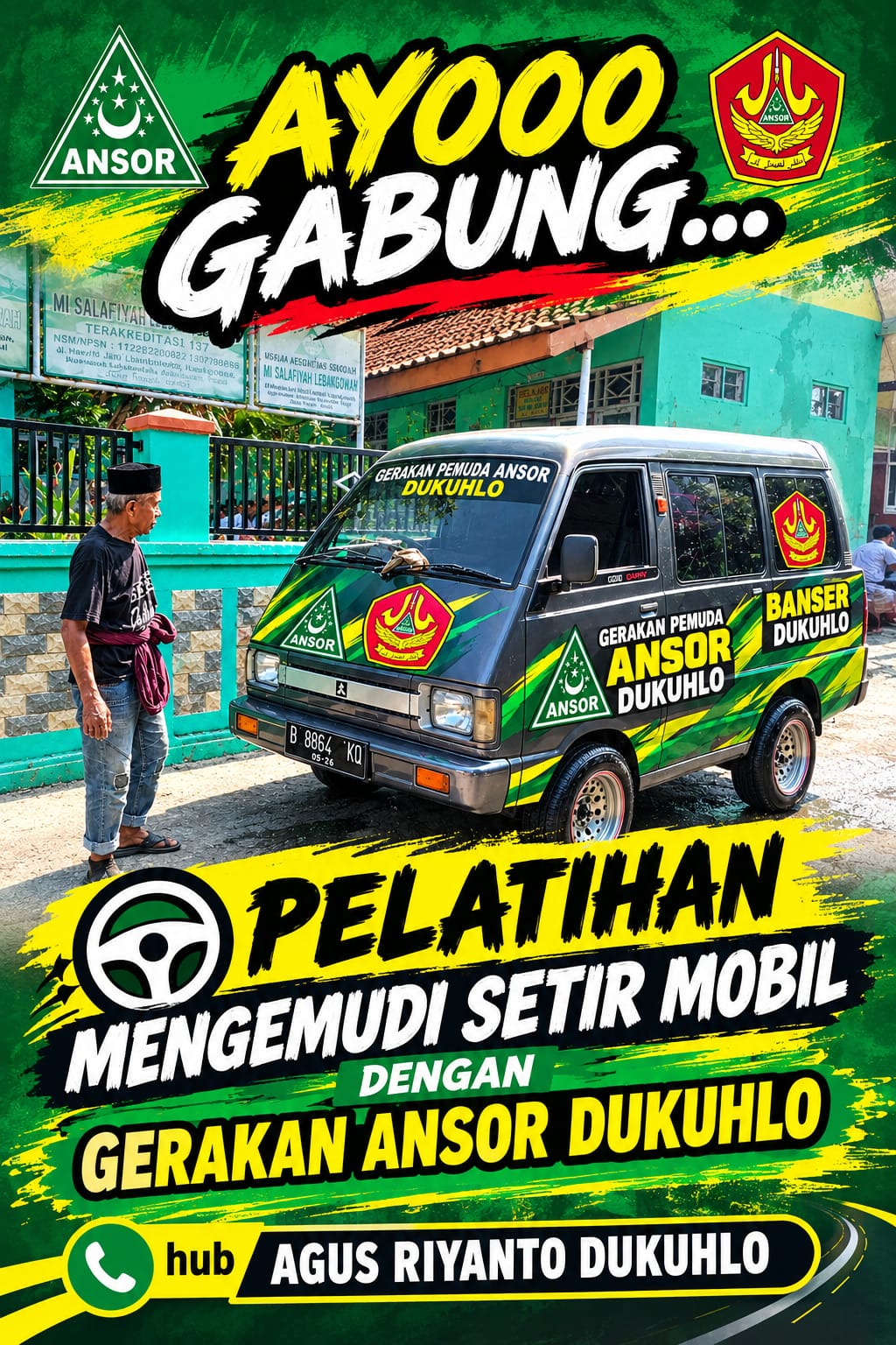 PR GP Ansor Dukuhlo membuka Pelatihan Setir Mobil